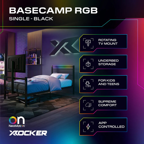 XR Basecamp LED Gaming TV Single Bed White