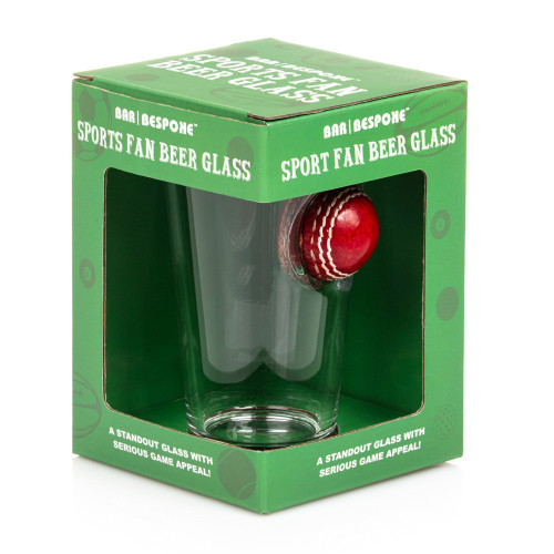 Sports Fan Cricket Ball Beer Glass