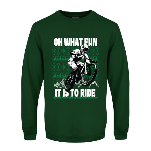 Oh What Fun It Is To Ride Green Christmas Jumper