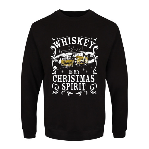 Whiskey Is My Christmas Spirit Black Christmas Jumper