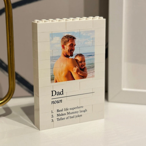 Personalised LEGO Dad Noun Definition Photo Block Puzzle