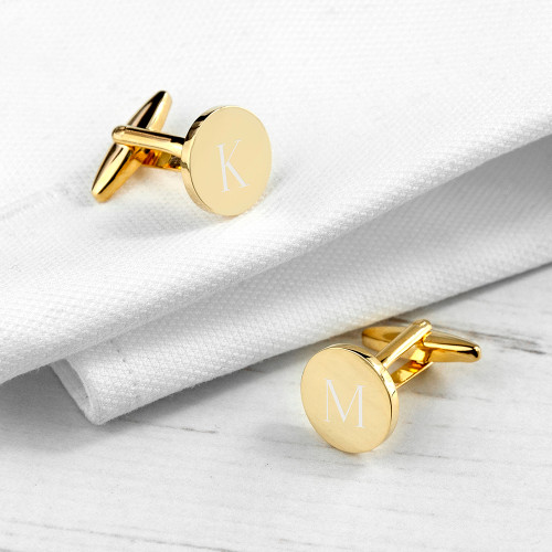 Personalised Gold Plated Round Cufflinks