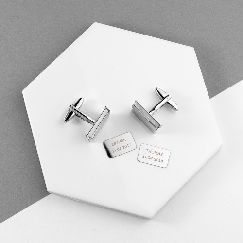 Personalised Silver Plated Secret Message Envelope Cufflinks