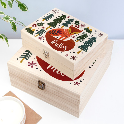 Personalised Scandi Fox Christmas Eve Box