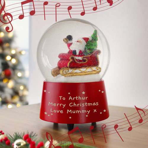 Personalised Message Musical Santa Globe