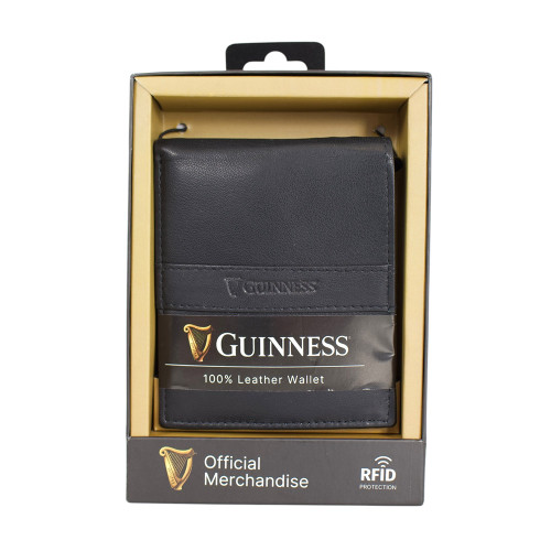 Guinness Slimline Leather Wallet with Internal Zip Pocket