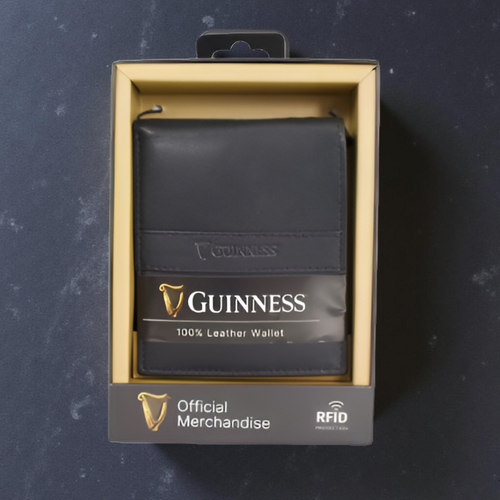 Guinness Slimline Leather Wallet with Internal Zip Pocket