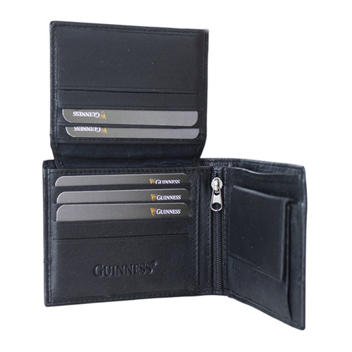 Guinness Leather Wallet with Flip-Over ID Pocket