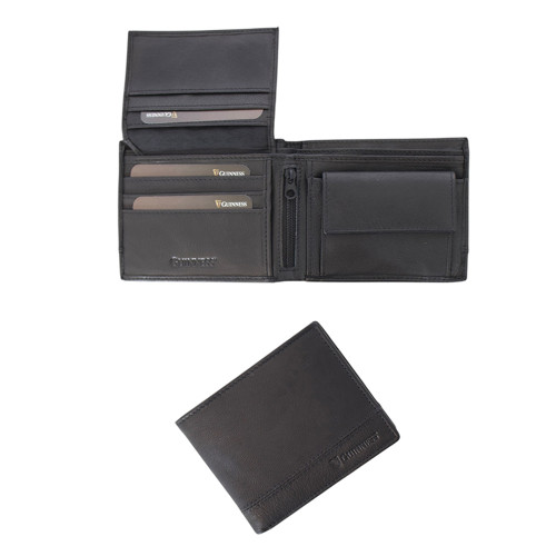 Guinness Leather Wallet with Flip-Over ID Pocket