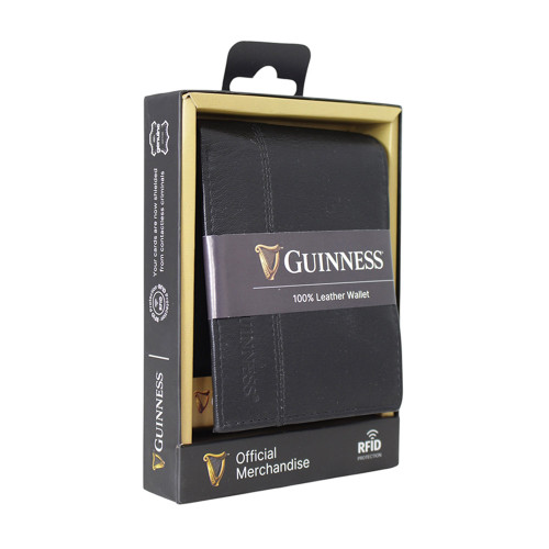 Guinness Leather Wallet with Flip-Over ID Pocket