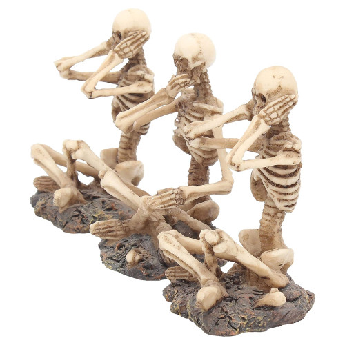 See No, Hear No, Speak No Evil Skeletons Figurine