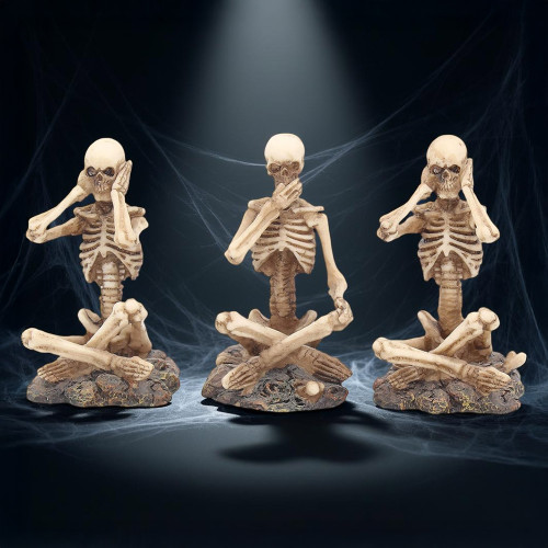 See No, Hear No, Speak No Evil Skeletons Figurine