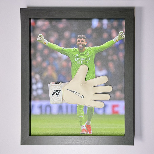 David Raya Signed Arsenal Goalkeepers Glove - Framed