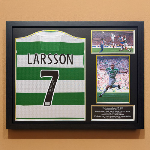 Henrik Larsson Signed Celtic Centenary Shirt - Framed