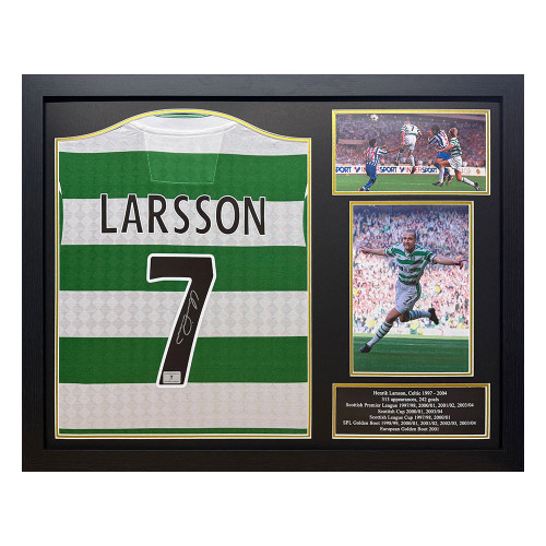 Henrik Larsson Signed Celtic Centenary Shirt - Framed