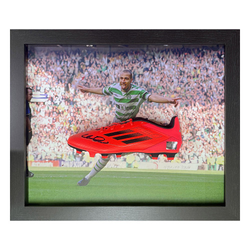 Henrik Larsson Signed Celtic Boot - Framed