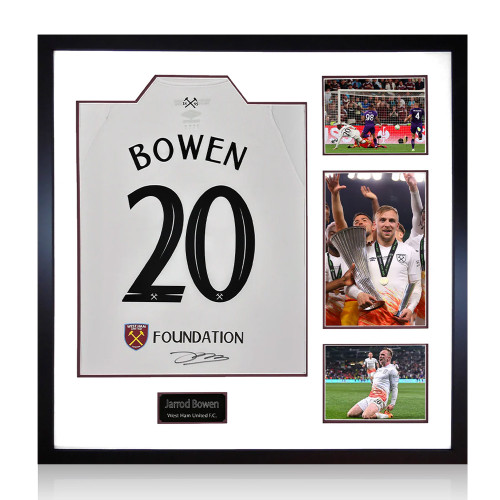 Jarrod Bowen Signed West Ham United 22/23 Away Shirt - Framed