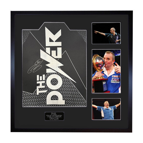 Phil Taylor Signed Darts Shirt - Framed