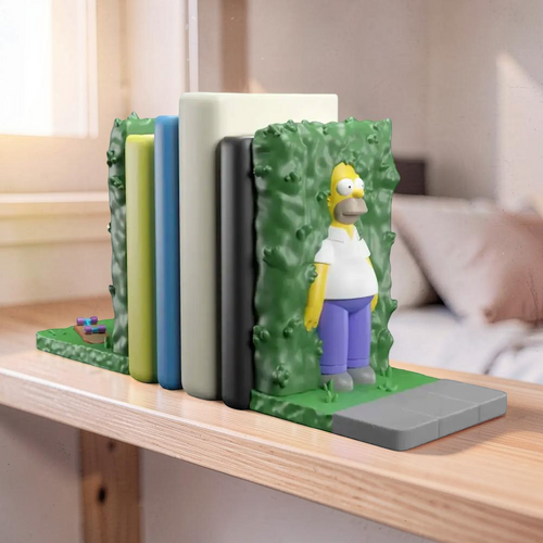 The Simpsons Homer in Bush Bookends