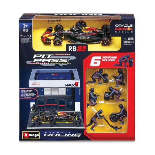 Bburago F1 Red Bull RB21 Verstappen 1:43 Scale Pit Pass Diorama