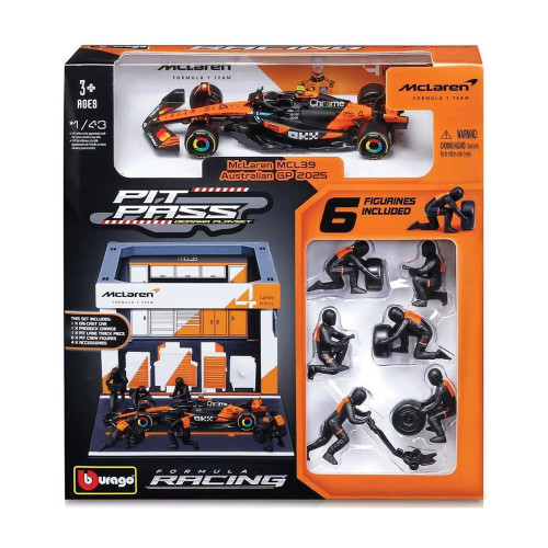 Bburago F1 McLaren MCL39 Norris 1:43 Scale Pit Pass Diorama