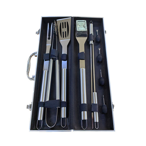 Treat Factory 10 Piece BBQ Tool Set with Carry Case