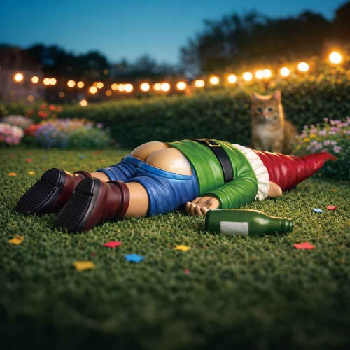 Drunken Gnome Passed Out Ornament