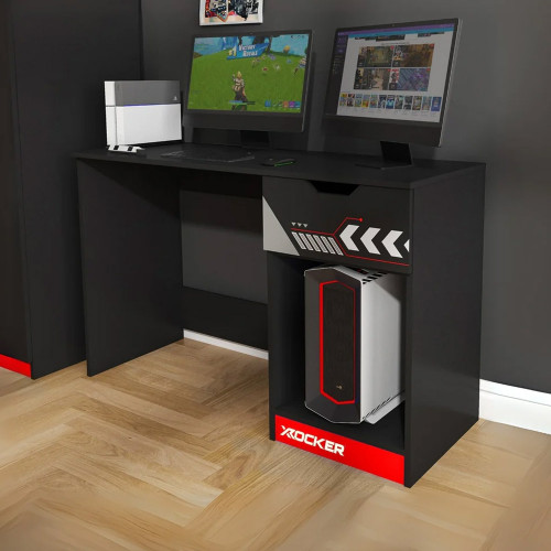 Octane Gaming Desk with Drawer Red