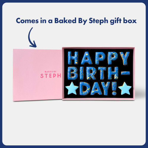 Blue Happy Birthday Biscuit Gift Set