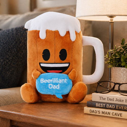 Beer-illiant Dad Emoji Plush