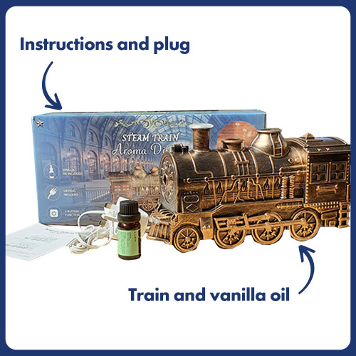 Brass Steam Train Aromatherapy Diffuser