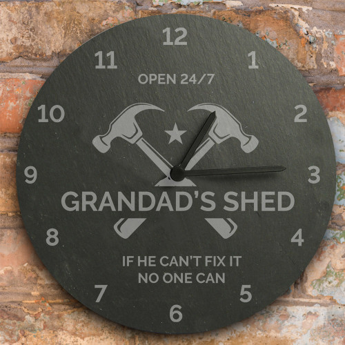 Personalised Tools Slate Clock