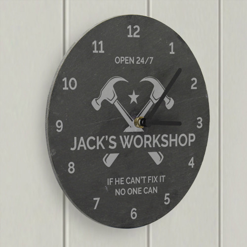 Personalised Tools Slate Clock