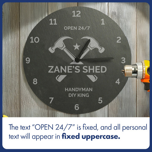 Personalised Tools Slate Clock