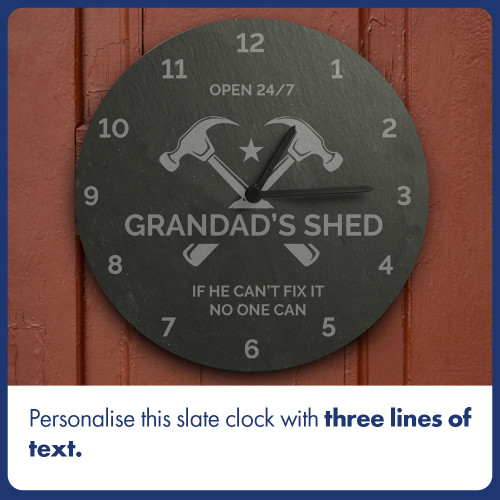 Personalised Tools Slate Clock