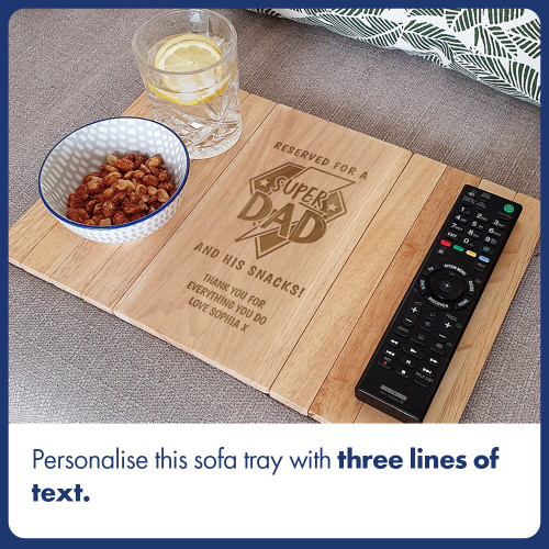 Personalised Super Dad Sofa Tray