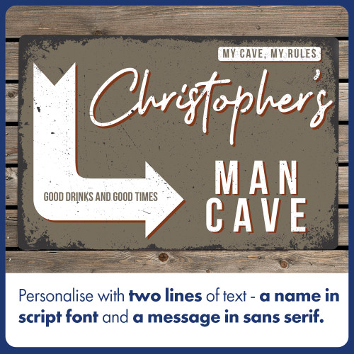 Personalised Man Cave Metal Sign