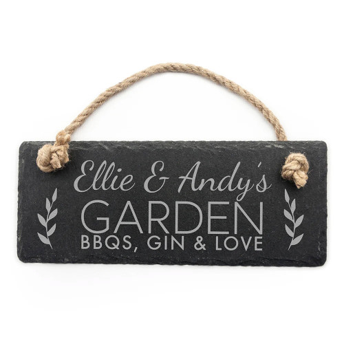 Personalised Slate Garden Hanging Sign