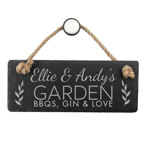 Personalised Slate Garden Hanging Sign