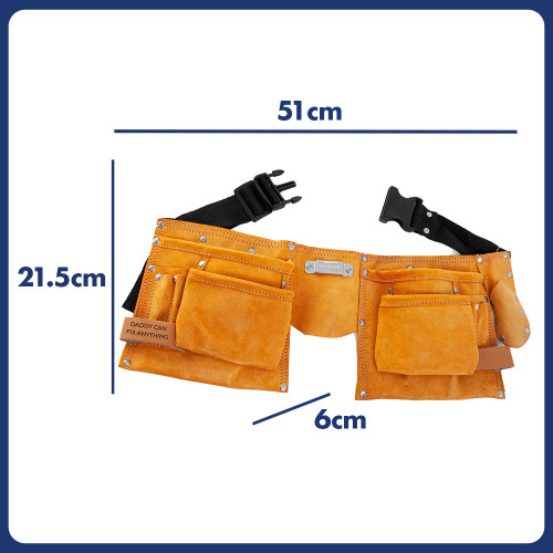 Personalised 11 Pocket Leather Tool Belt