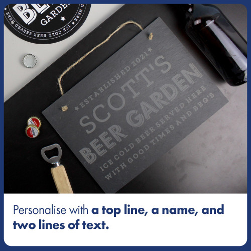 Personalised Beer Garden Hanging Large Slate Sign