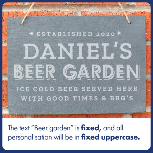 Personalised Beer Garden Hanging Large Slate Sign