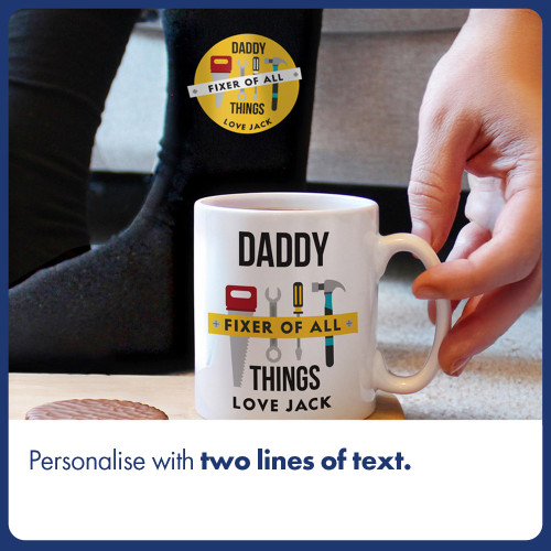 Personalised Fixer of All Things Mug & Socks Set