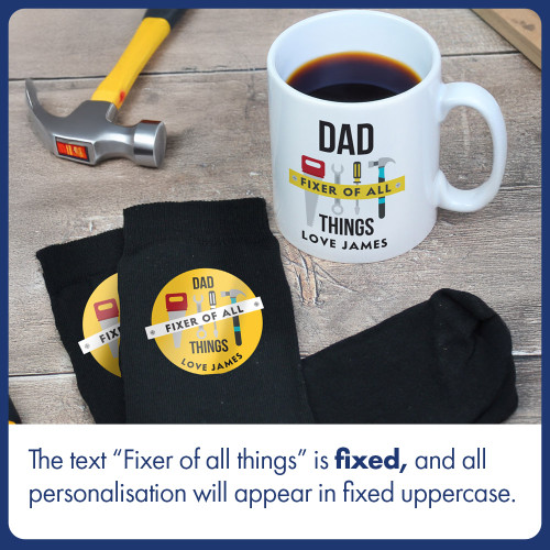 Personalised Fixer of All Things Mug & Socks Set