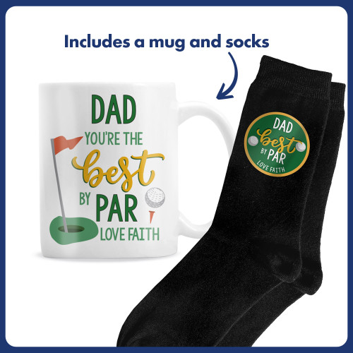Personalised Best By Par Mug & Socks Set