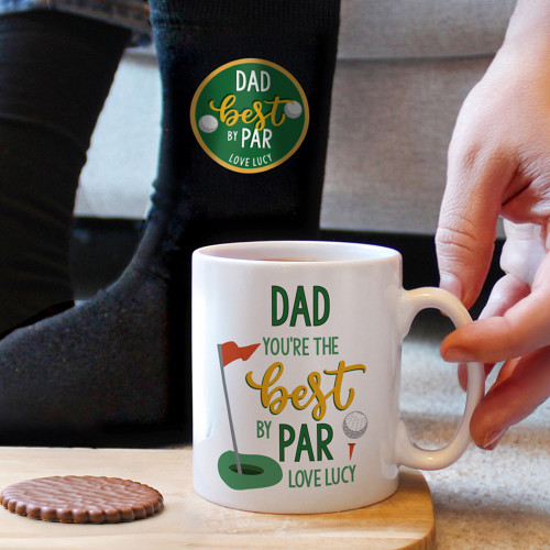 Personalised Best By Par Mug & Socks Set