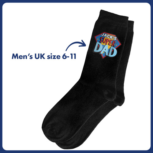 Personalised Super Dad Mug & Socks Set