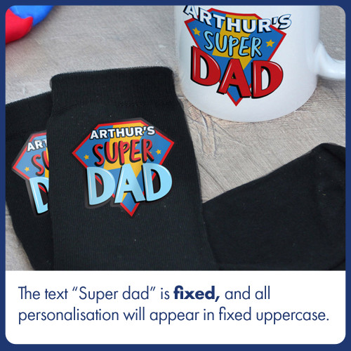 Personalised Super Dad Mug & Socks Set