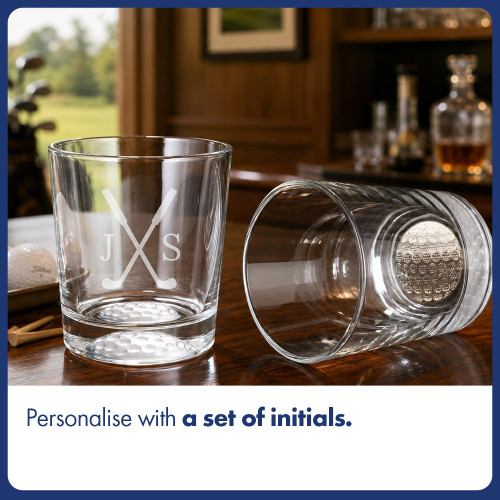 Personalised Golf Clubs Tumbler With Frosted Golf Ball Base