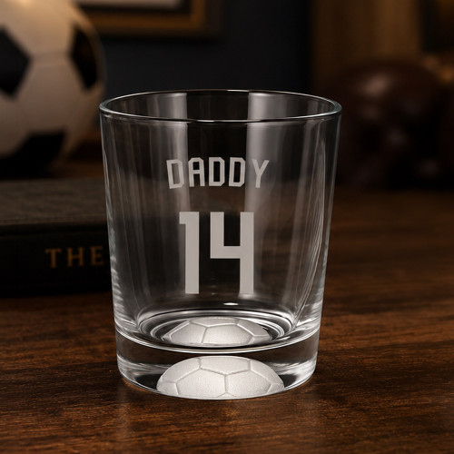 Personalised Shirt Number Tumber With Frosted Football Base